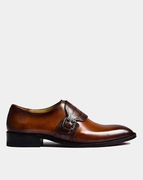 almond-toe slip-on formal shoes