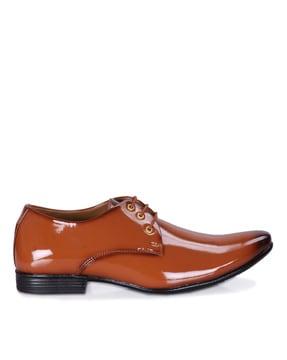 almond-toe formal lace-up shoes