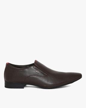 almond-toe slip-on formal shoes