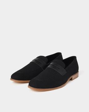 almond-toe suede formal mocassins