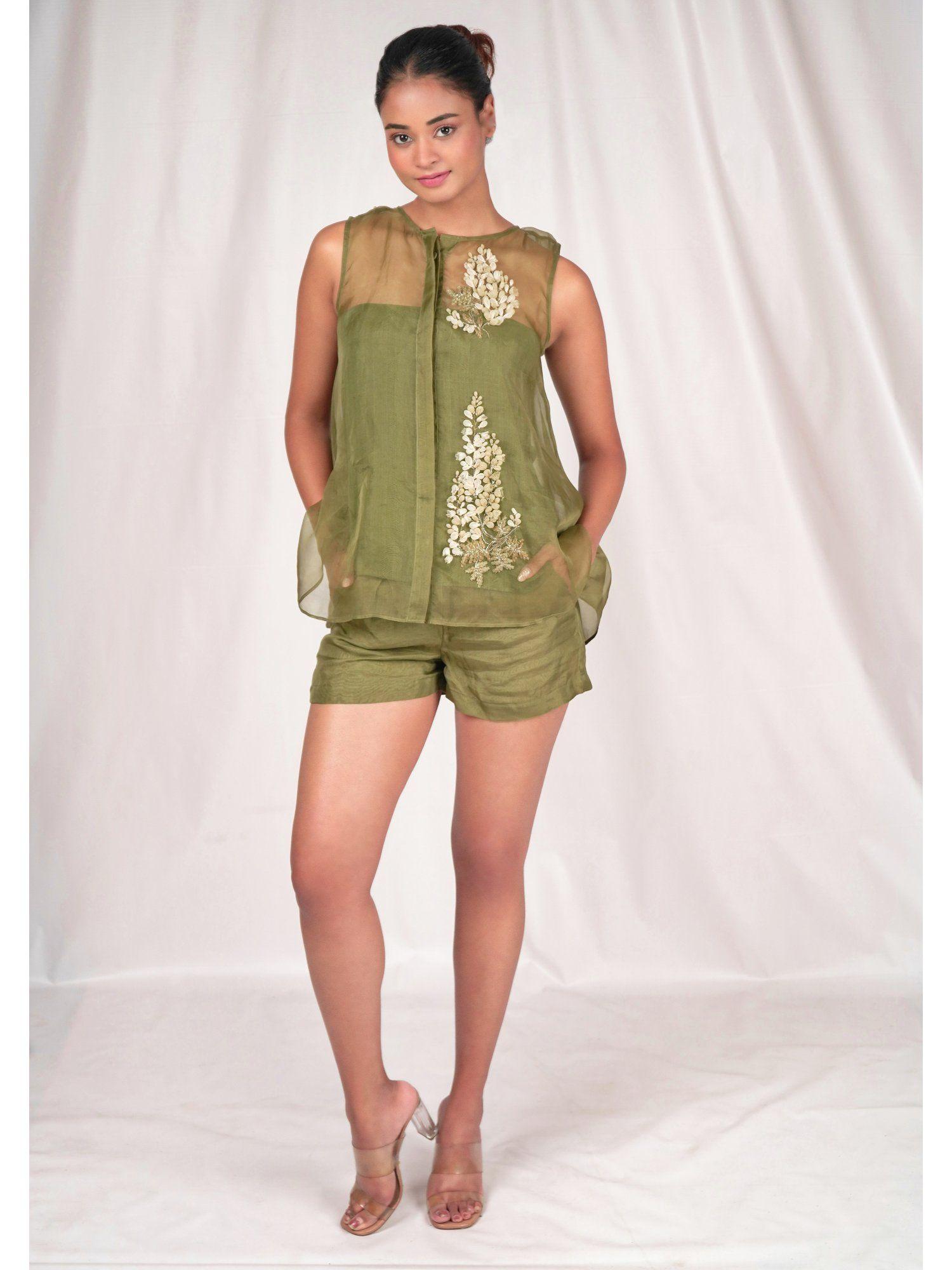 aloe green women shorts