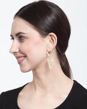 alphabetic pattern dangler earrings