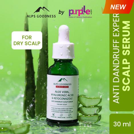 alps goodness aloe vera, hyaluronic acid & ketoconazole anti dandruff scalp serum for dry scalp (30 ml)