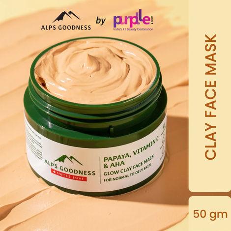 alps goodness papaya , vitamin c & aha glow clay face mask for normal to oily skin ( 50g )
