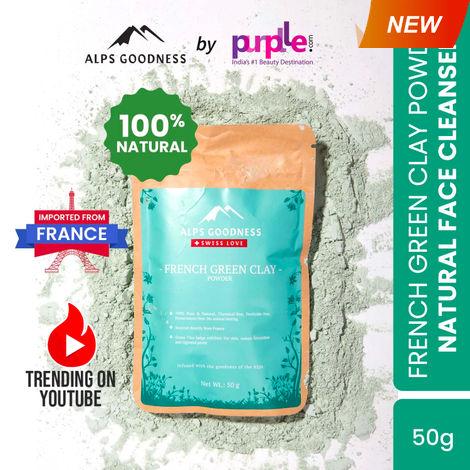 alps goodness french green clay powder (50 gm)| 100% natural powder | clay mask for pores tightening | clay mask for face | detoxifying clay mask