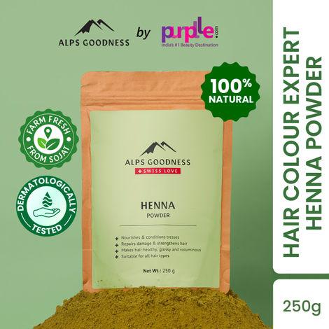 alps goodness henna powder (250 gm) | 100% natural mehendi powder | sojat mehendi | no preservatives no added chemicals | henna powder for hair