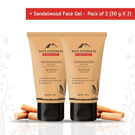 alps goodness sandalwood face gel - pack of 2 (30 g x 2)
