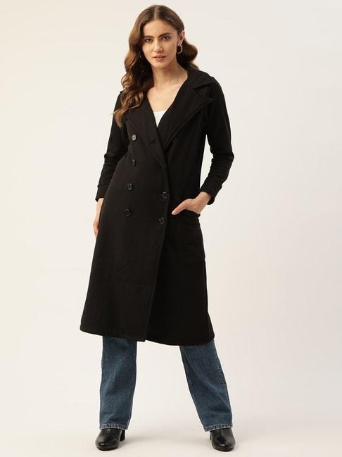 alsace lorraine paris black fleece regular fit coat