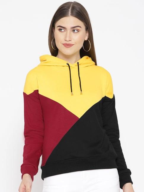 alsace lorraine paris multicolor fleece color-block hoodie
