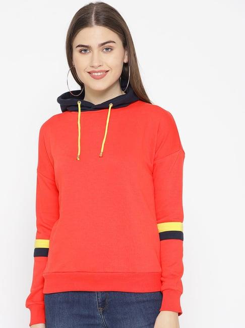 alsace lorraine paris red fleece regular fit hoodie