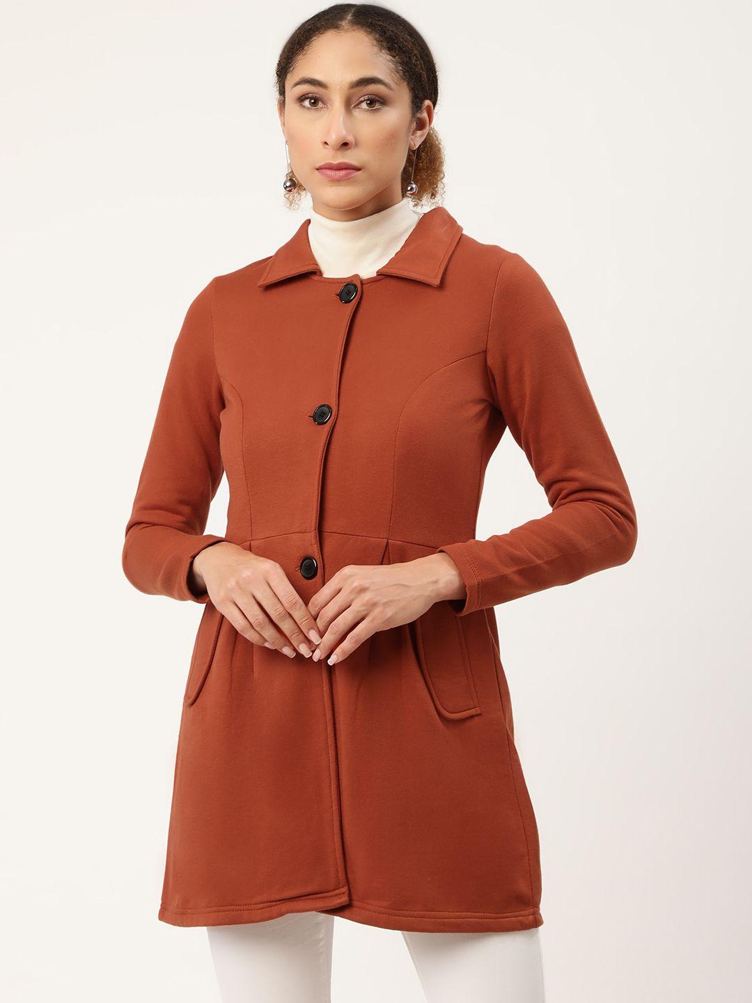 alsace lorraine paris women orange solid overcoat
