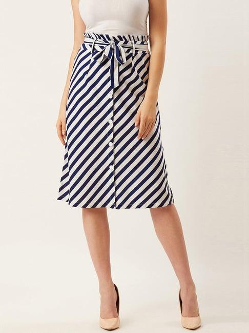 alsace lorraine paris blue striped a-line skirt