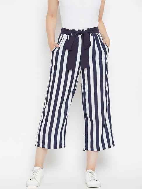 alsace lorraine paris blue striped cropped pants
