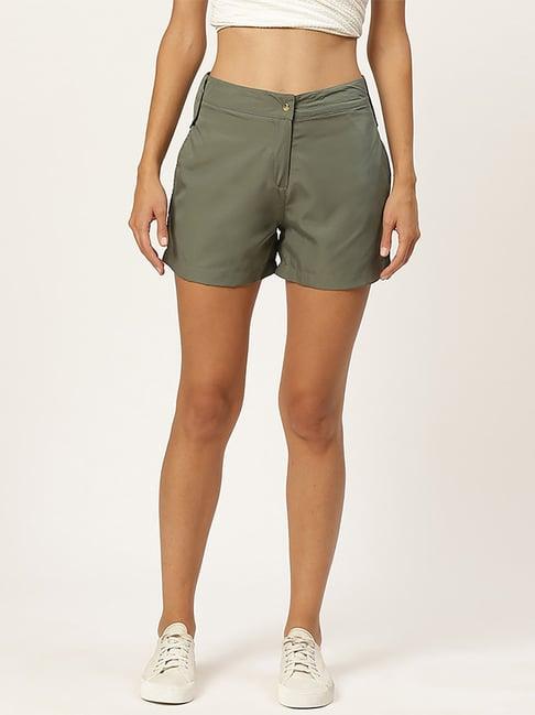 alsace lorraine paris green mid rise shorts