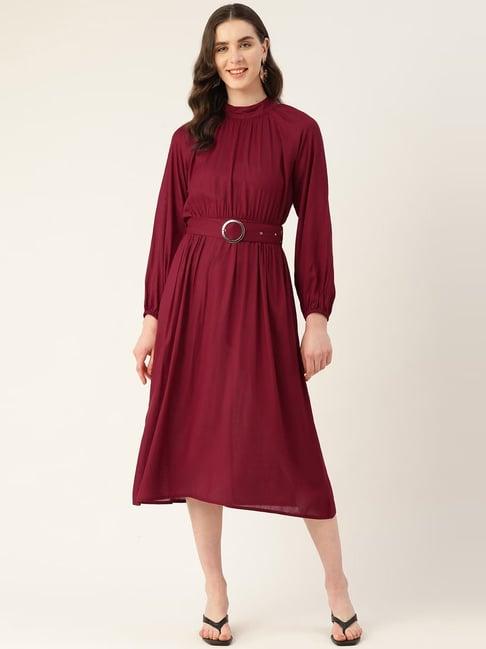 alsace lorraine paris maroon a-line dress