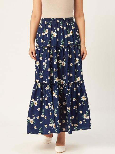 alsace lorraine paris navy printed a-line skirt