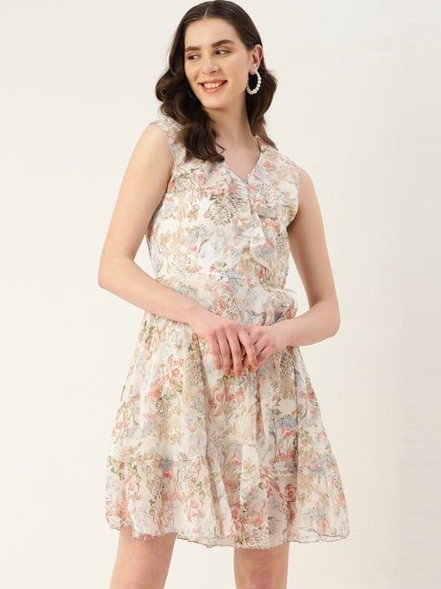 alsace lorraine paris off-white printed a-line dress