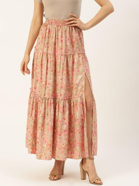 alsace lorraine paris pink printed a-line skirt