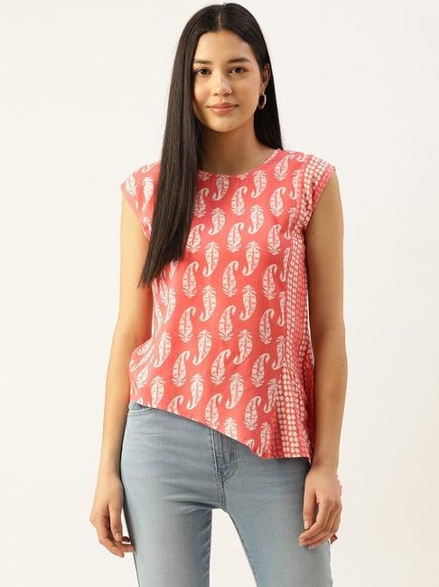 alsace lorraine paris pink printed top