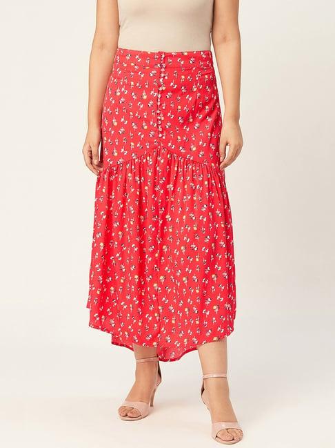 alsace lorraine paris red printed a-line skirt