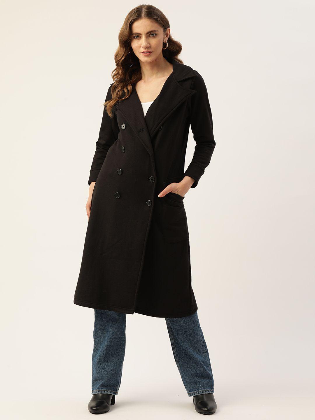 alsace lorraine paris women black longline trench coat
