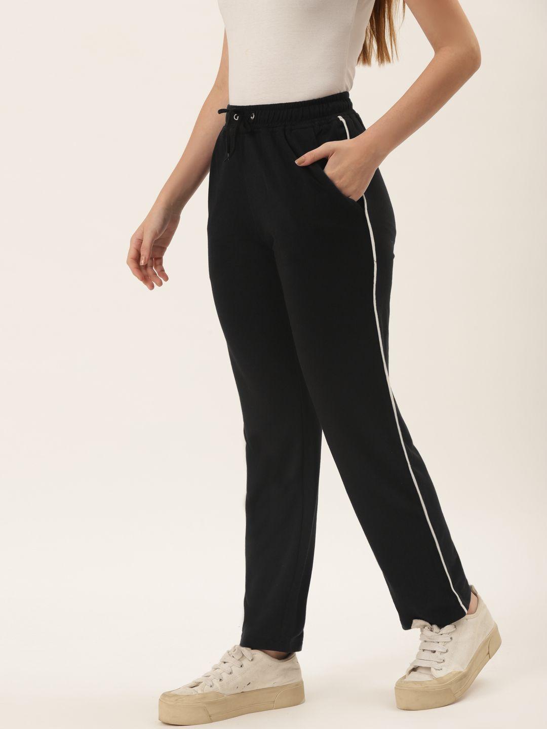 alsace lorraine paris women black solid cotton track pants