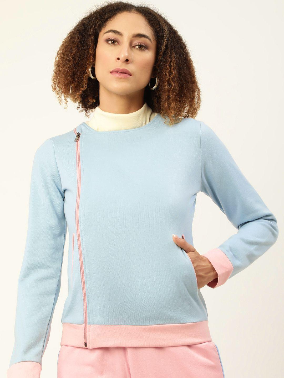 alsace lorraine paris women blue solid sweatshirt