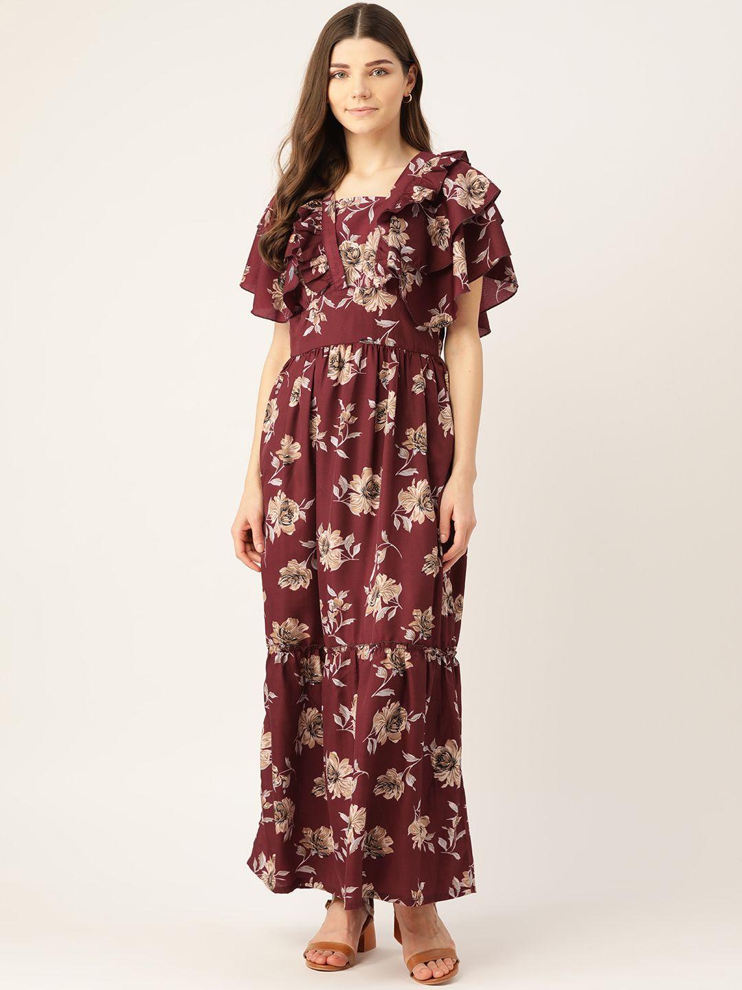 alsace lorraine paris women burgundy printed maxi dress