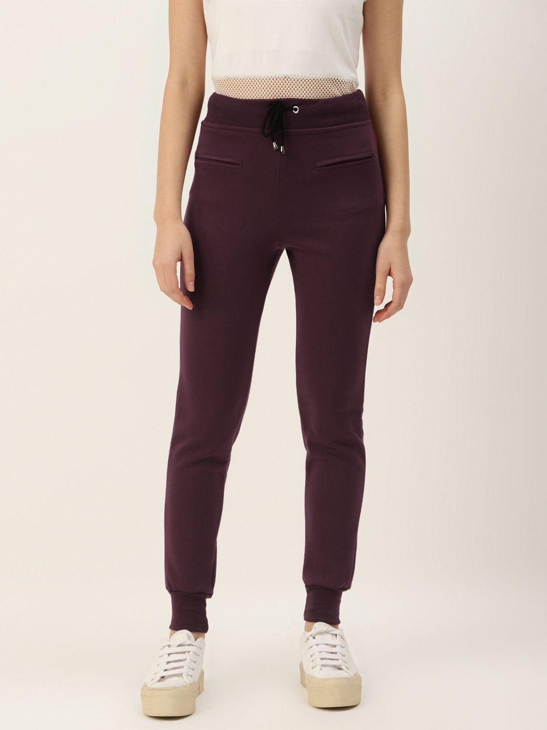 alsace lorraine paris women burgundy solid joggers