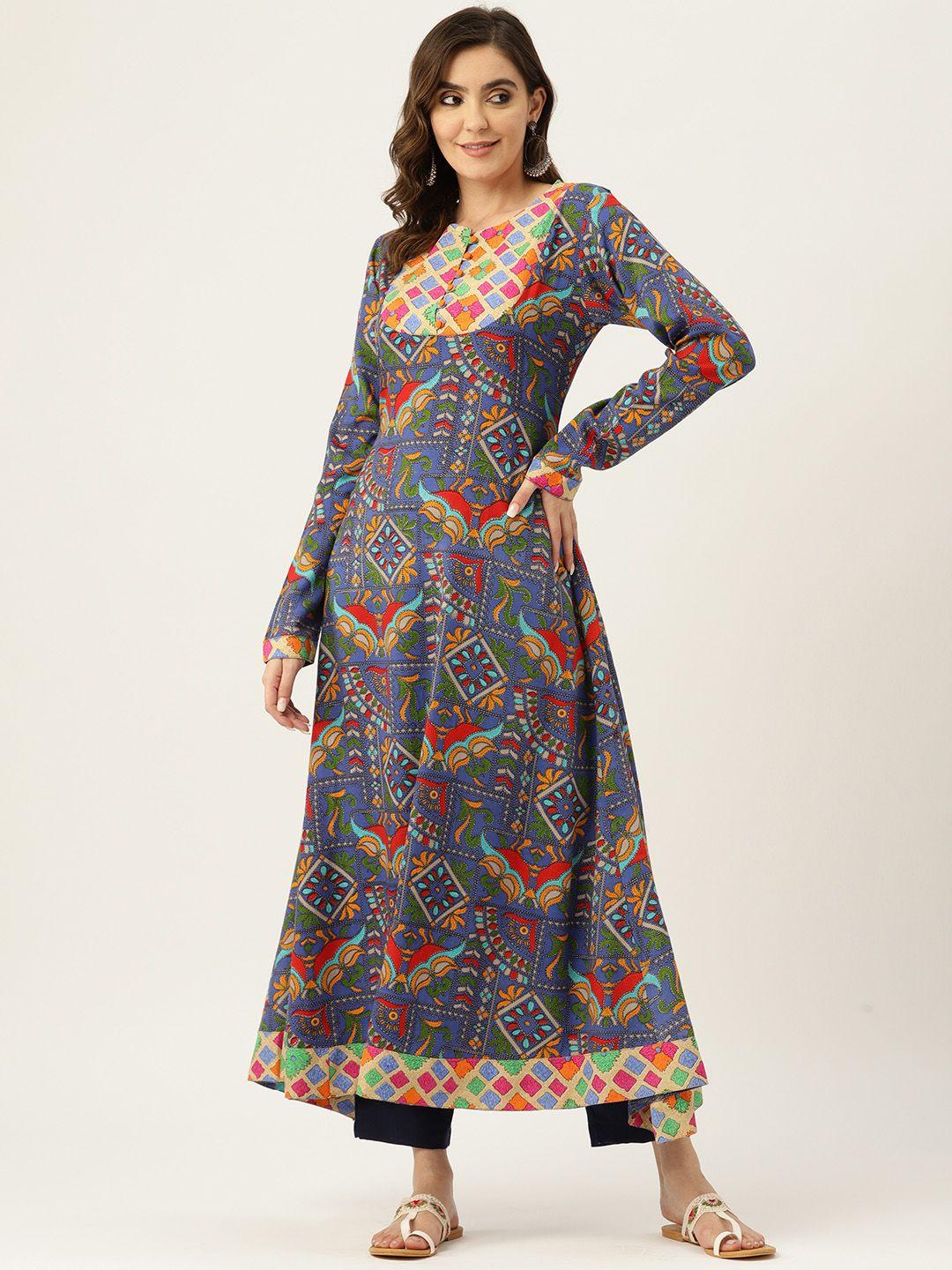 alsace lorraine paris women ethnic motifs printed anarkali kurta