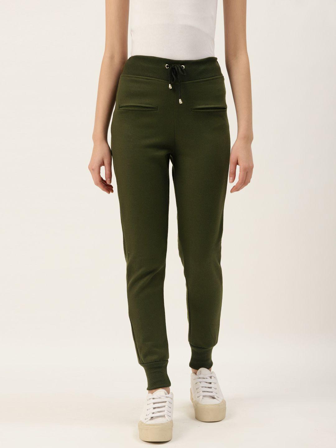 alsace lorraine paris women green solid joggers