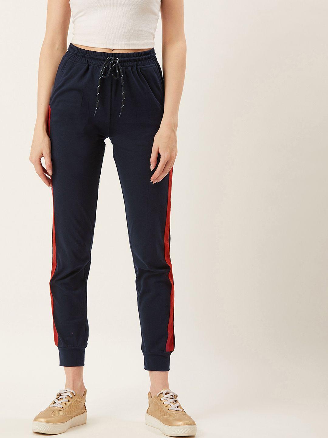 alsace lorraine paris women navy blue solid joggers