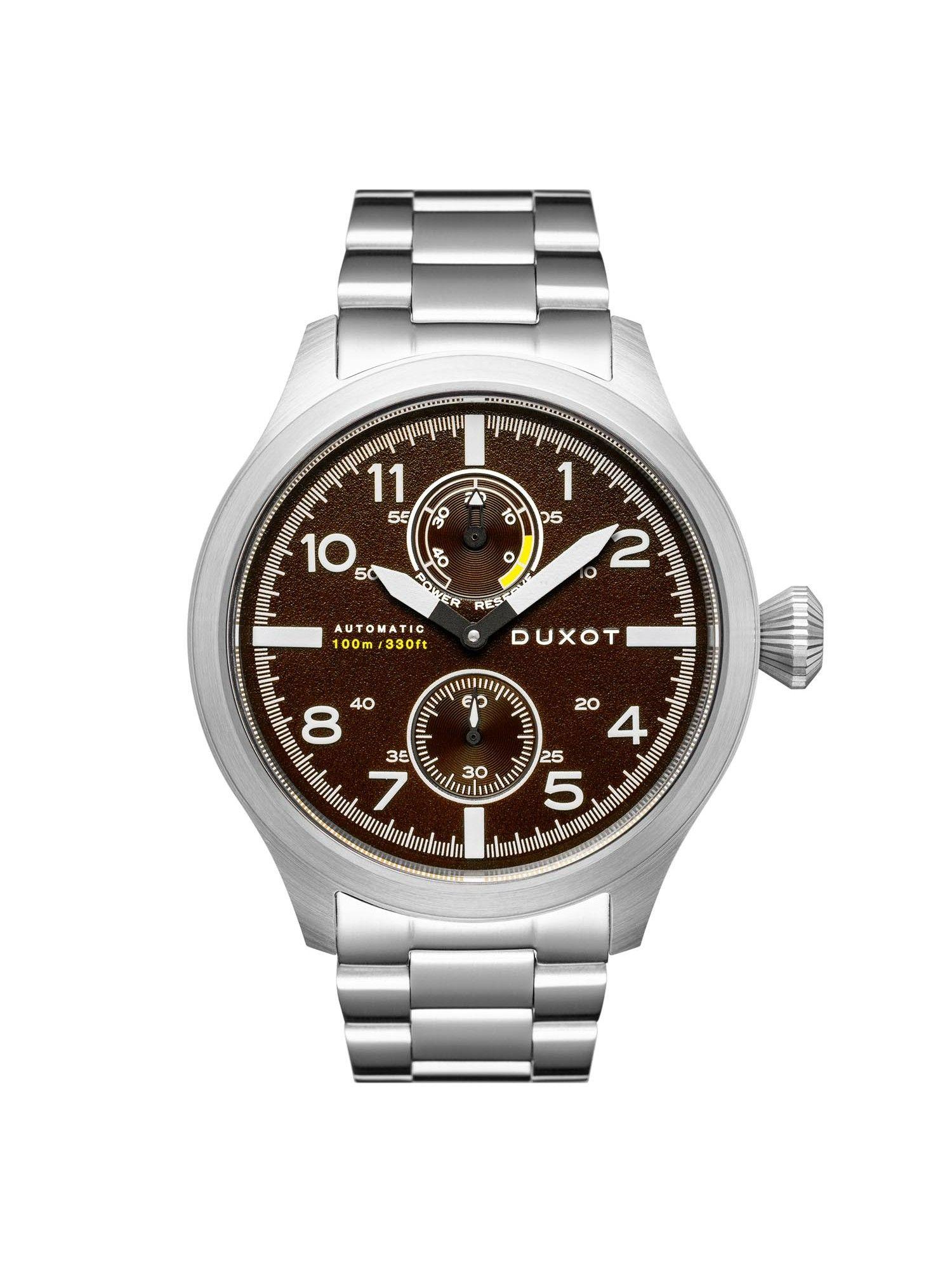 altius mechanical automatic power reserve brown round dial mens watch - dx-2020-33