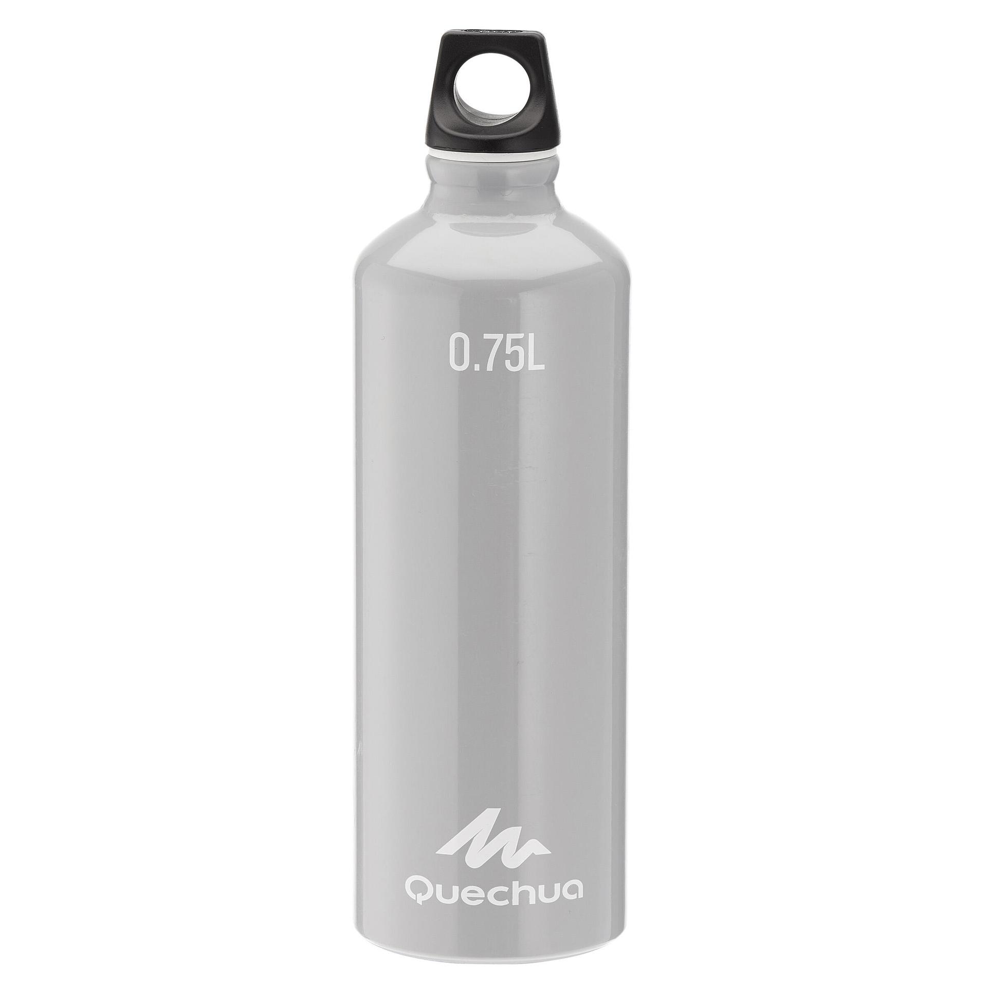 aluminium bottle 0.75 l with screw top - grey