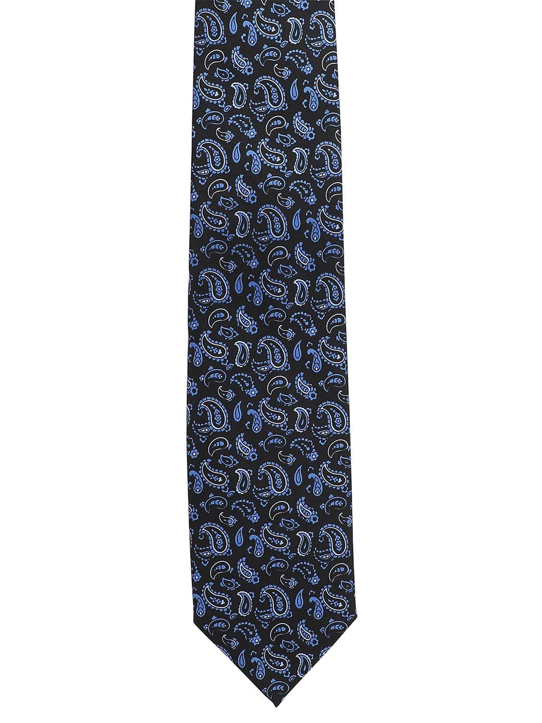 alvaro castagnino men black & blue printed broad tie