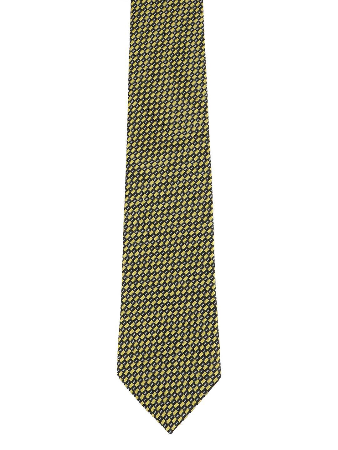 alvaro castagnino men yellow & black printed broad tie