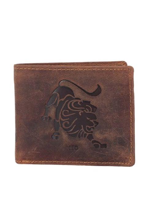 alvaro castagnino brown leather bi-fold wallet for men