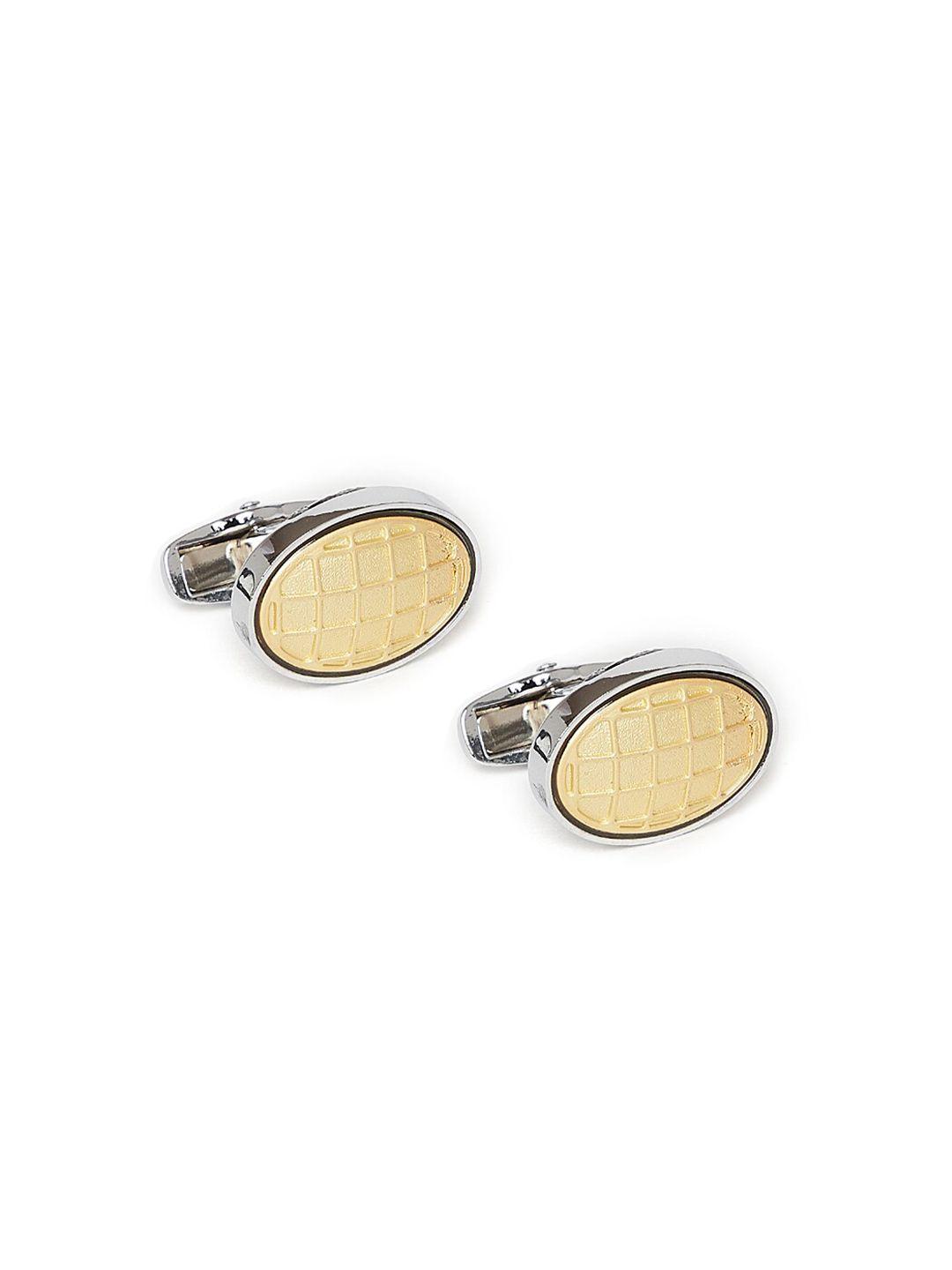 alvaro castagnino gold-toned & silver-toned oval cufflink