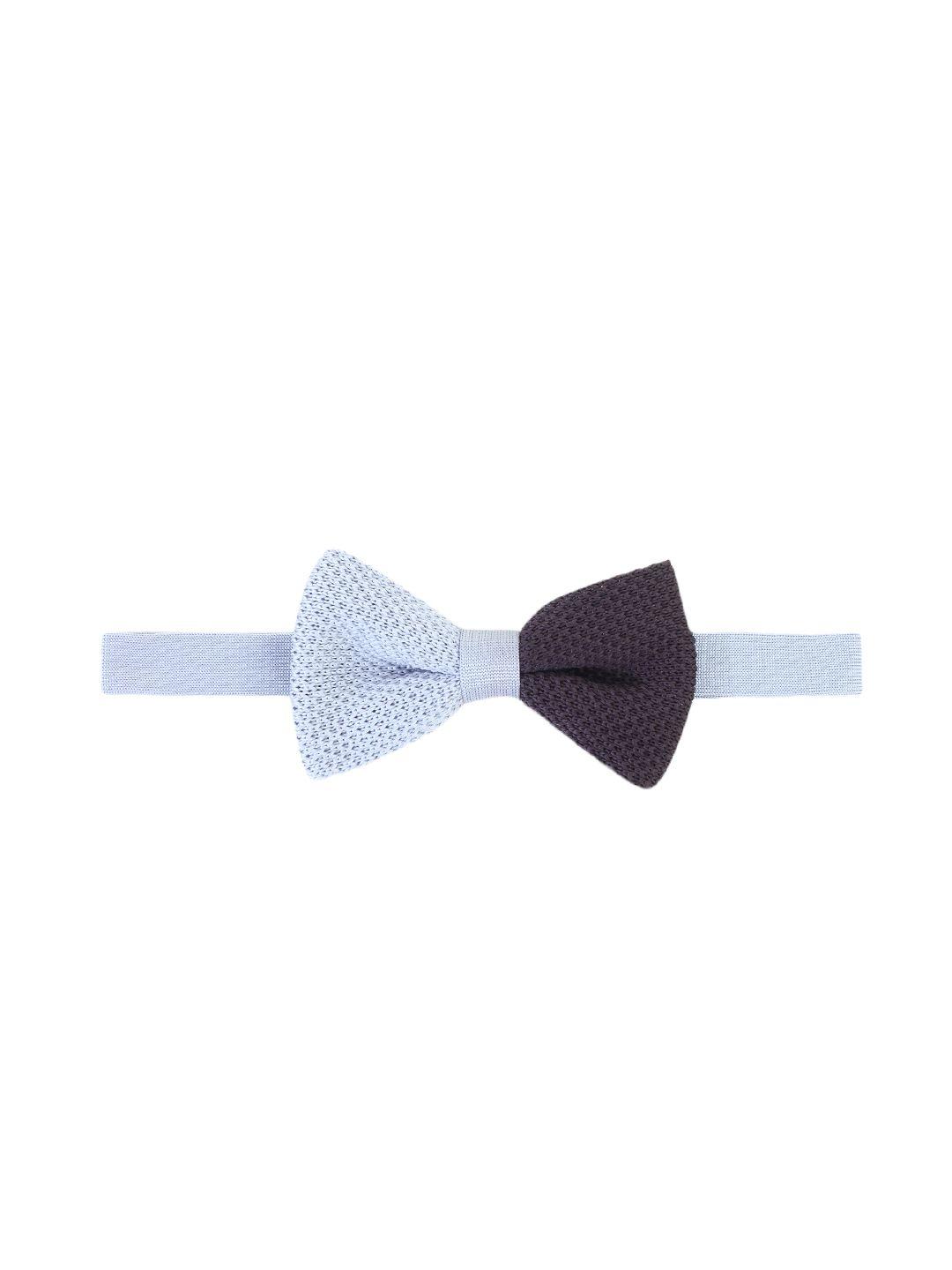 alvaro castagnino grey & black colourblocked patterned bow tie
