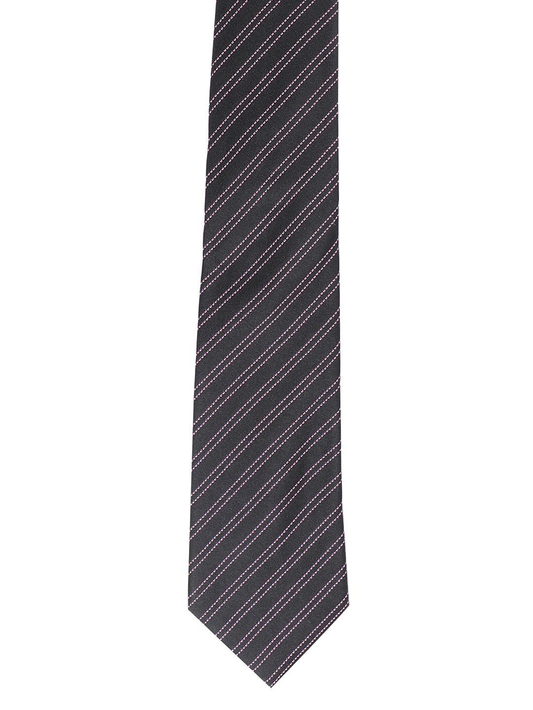 alvaro castagnino men black & white striped broad tie