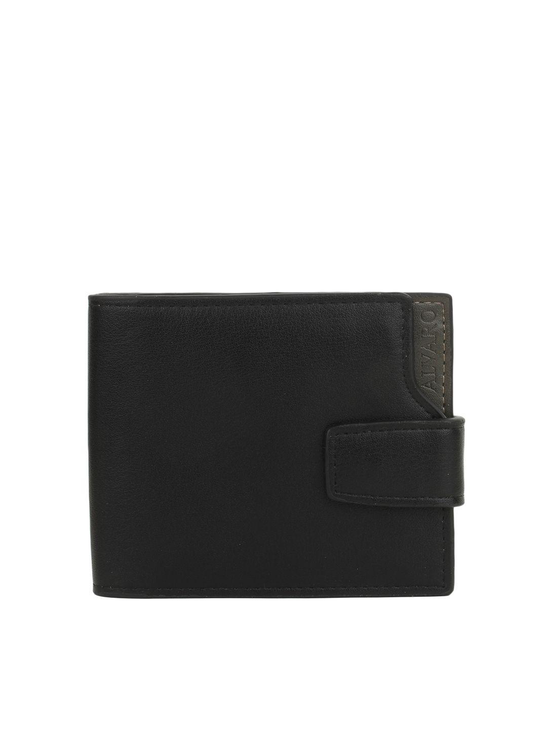 alvaro castagnino men black genuine leather wallet