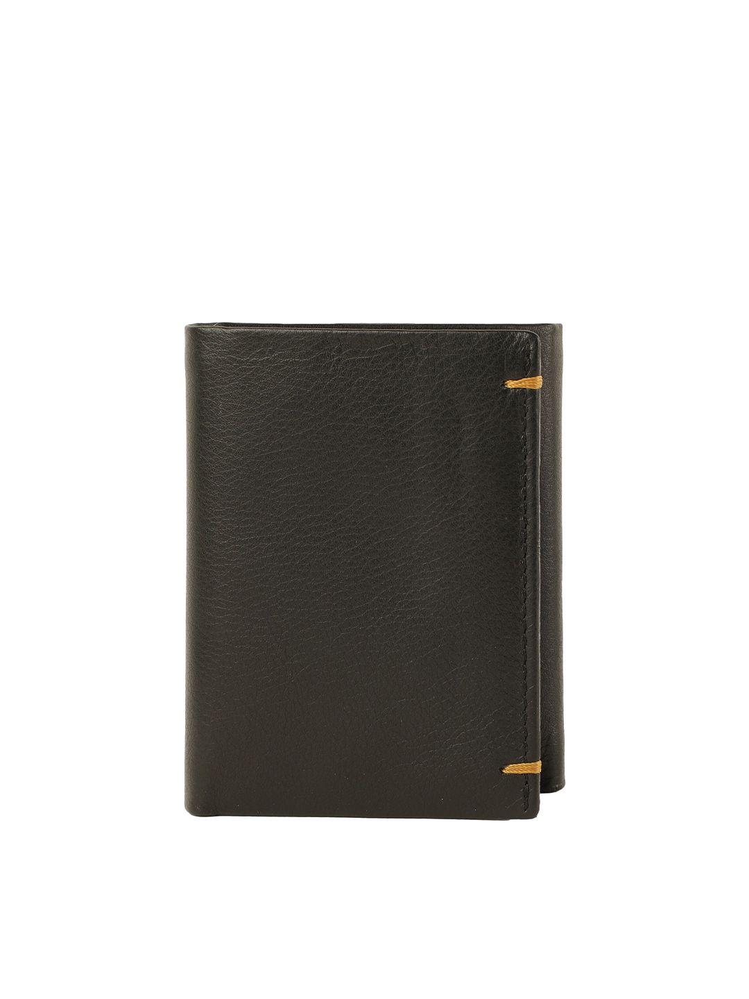 alvaro castagnino men black leather three fold wallet