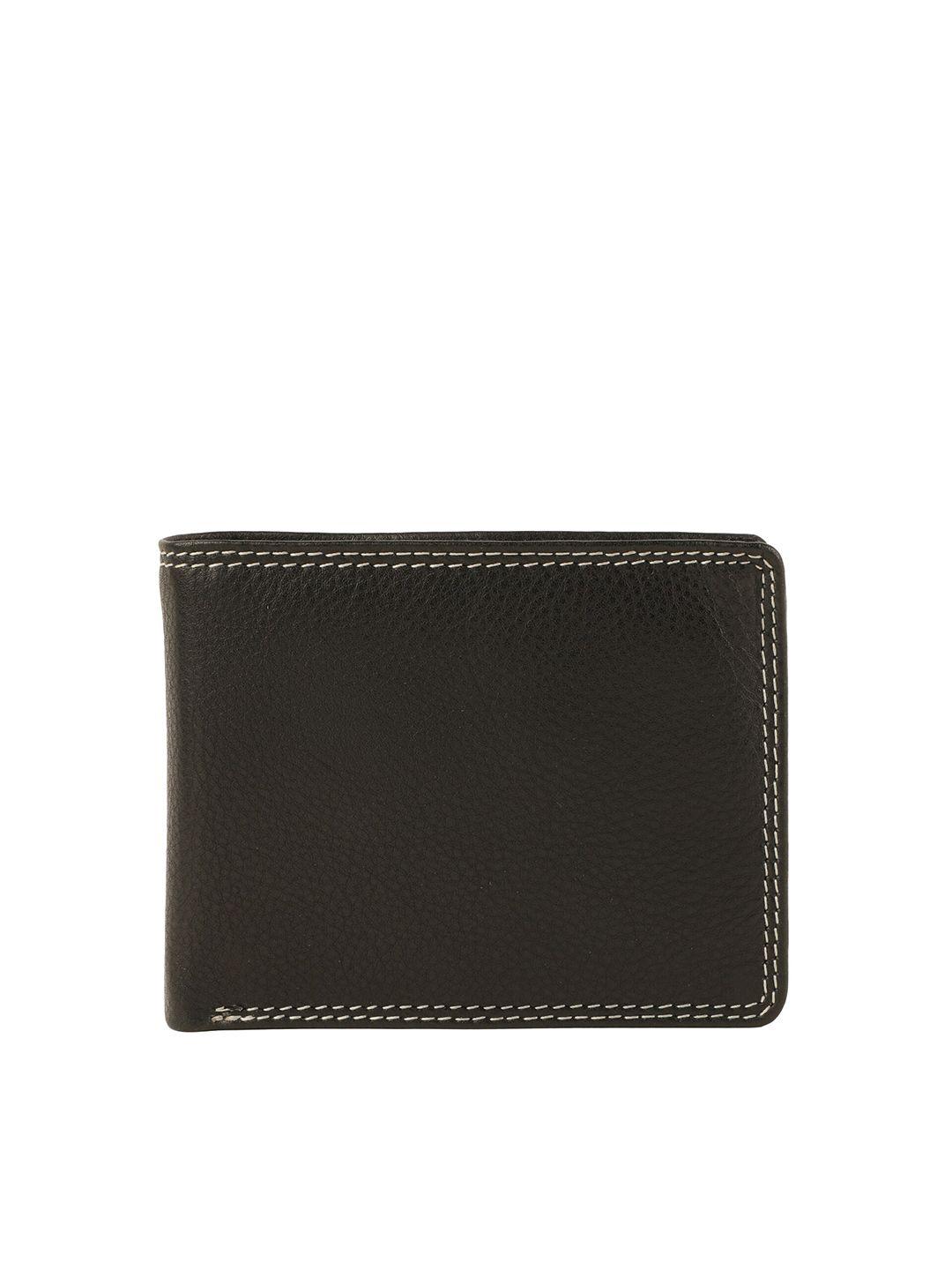 alvaro castagnino men black leather two fold wallet