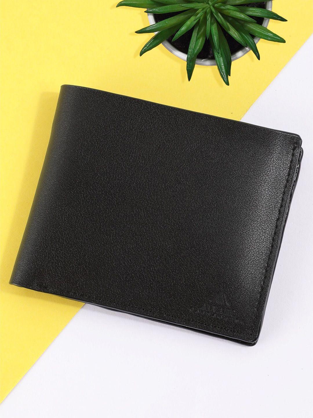 alvaro castagnino men black leather two fold wallet