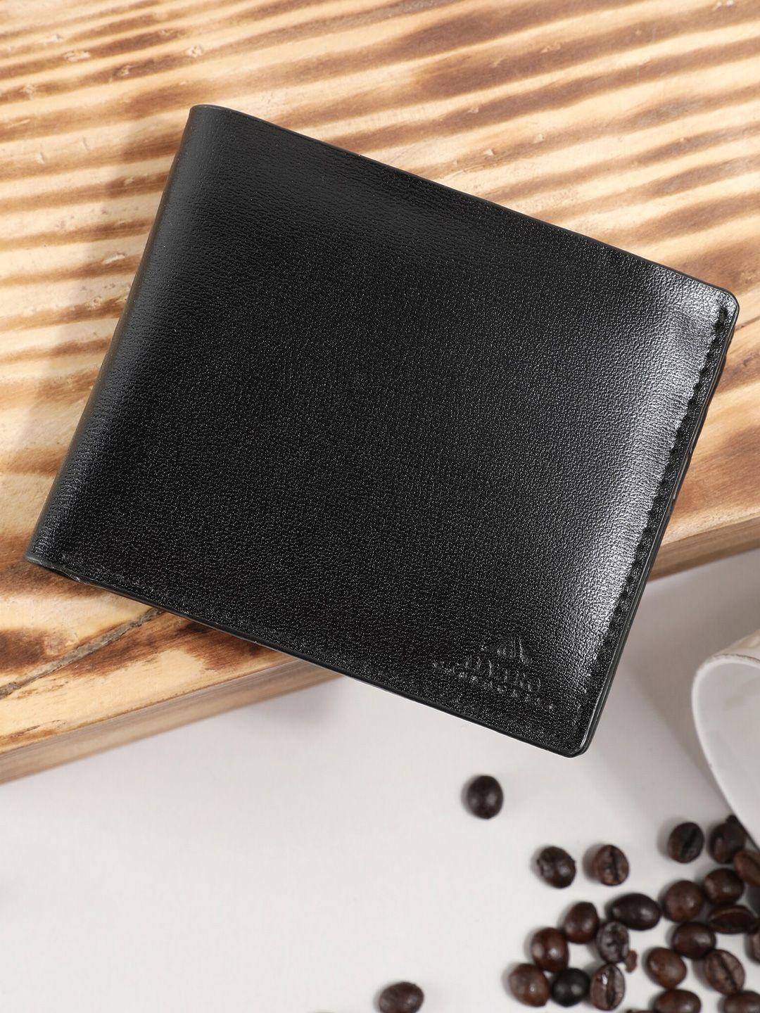 alvaro castagnino men black leather two fold wallet