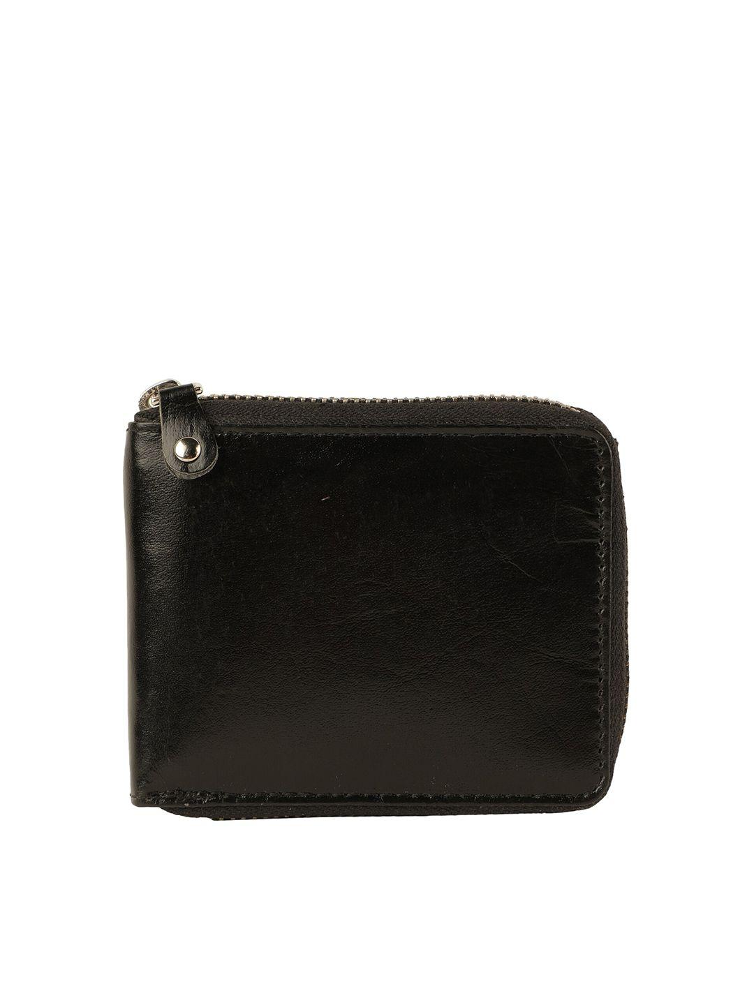 alvaro castagnino men black leather zip around wallet