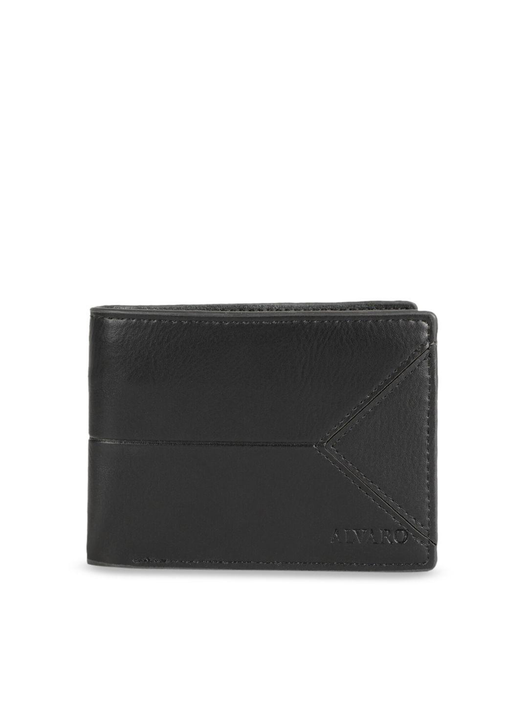 alvaro castagnino men black solid two fold wallet