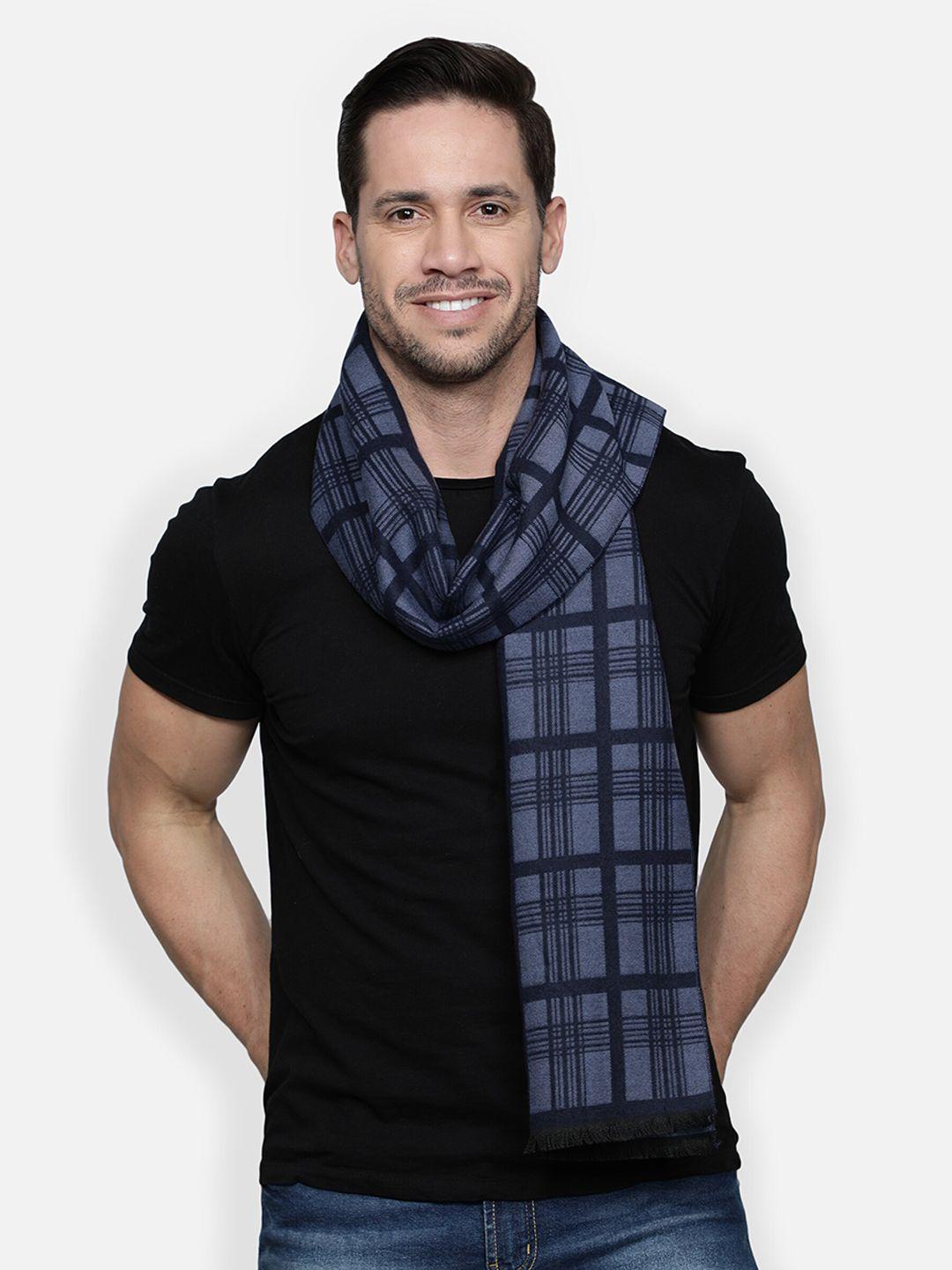 alvaro castagnino men blue checked muffler