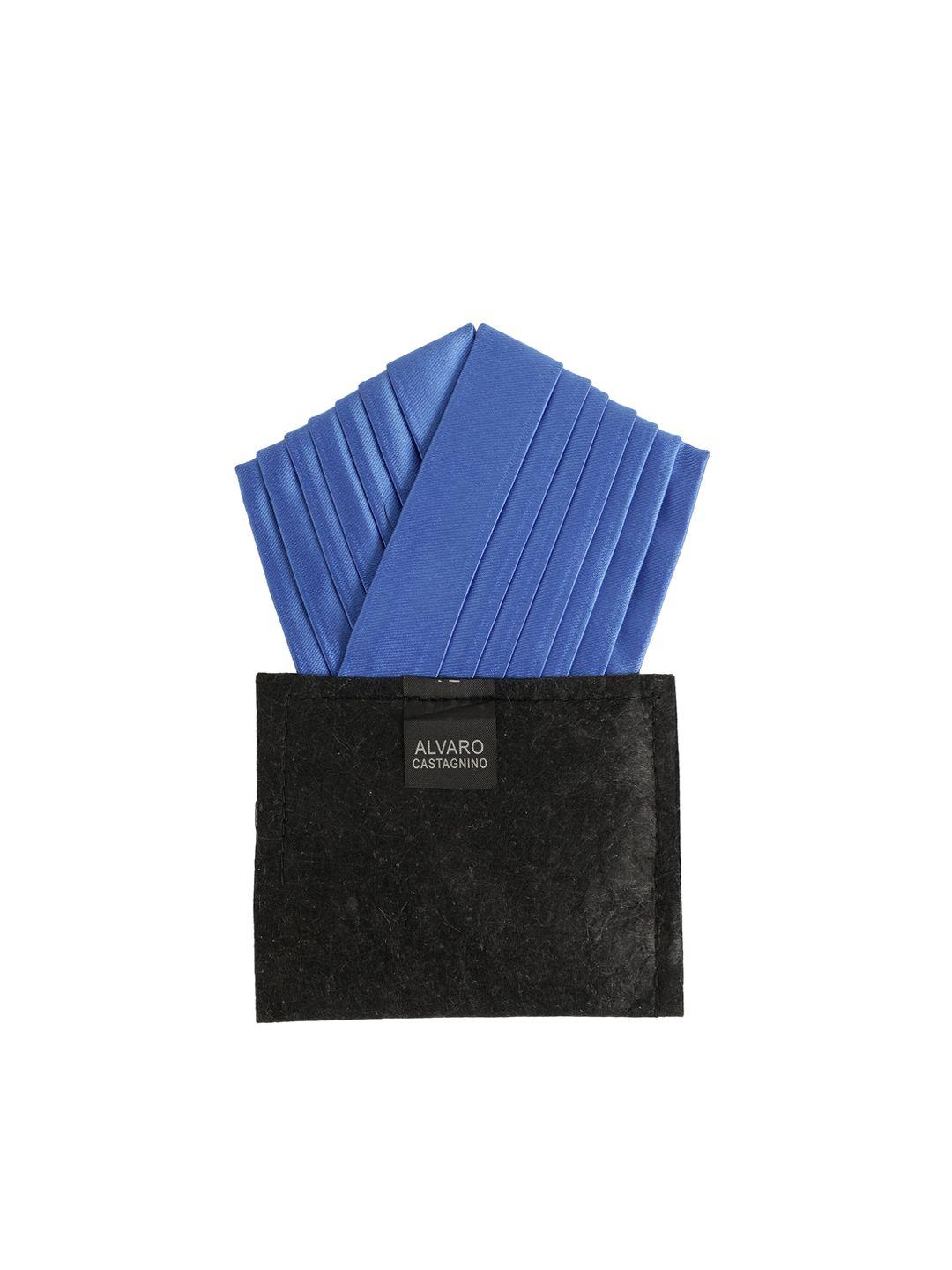 alvaro castagnino men blue solid pocket square