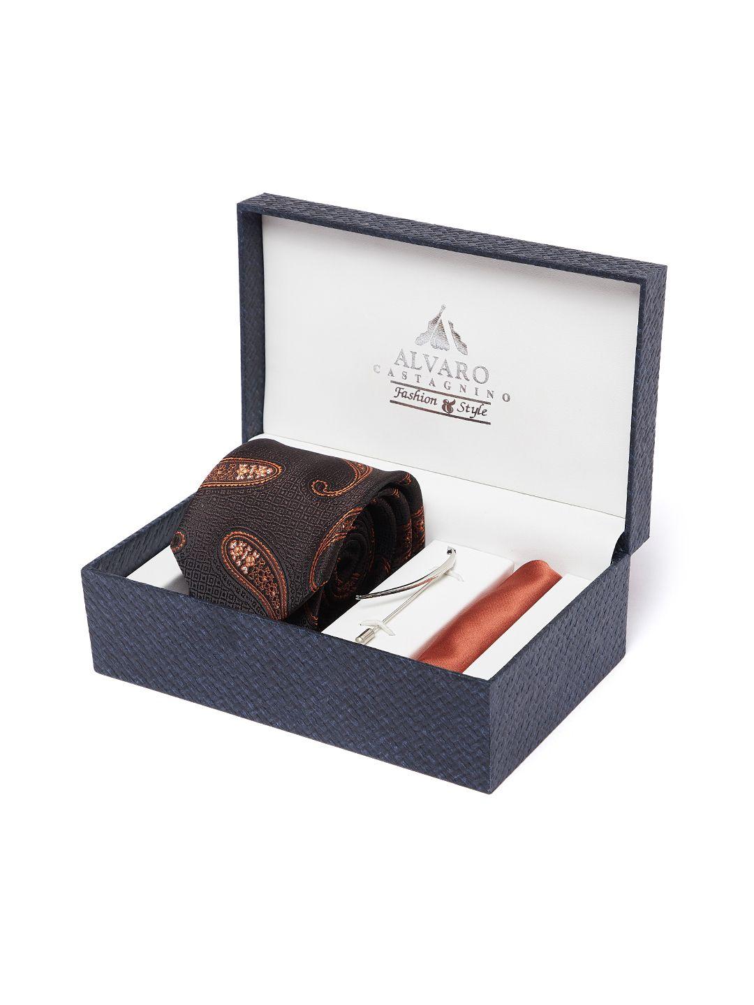 alvaro castagnino men brown accessory gift set